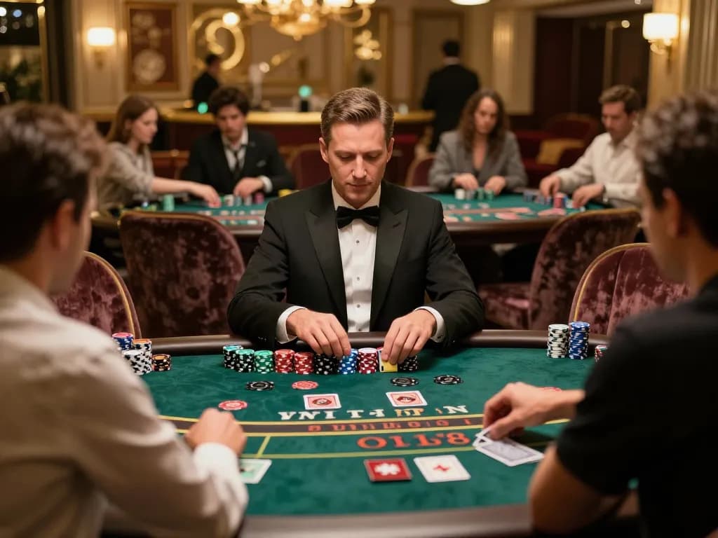 Engaged players enjoying high-stakes action at nhà cái lv88 casino tables with luxurious ambiance