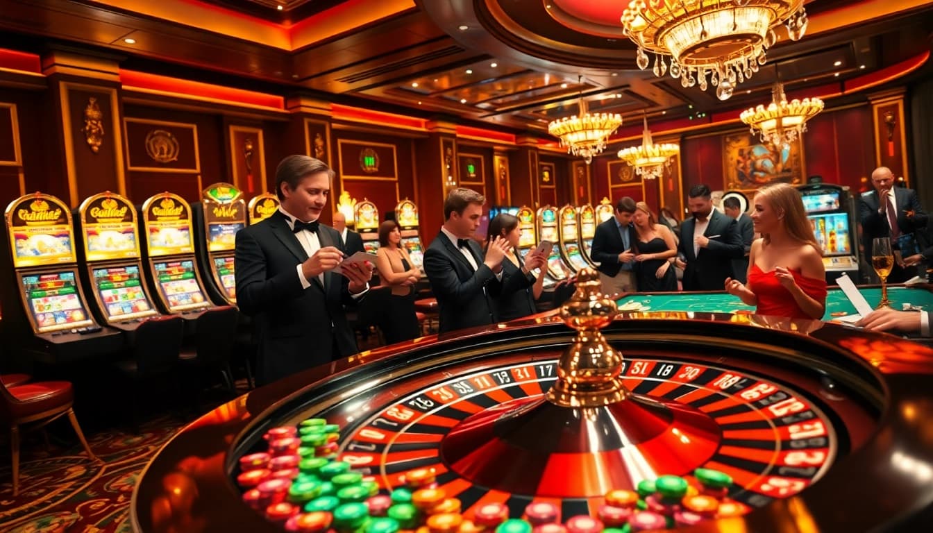 Players placing bets at a roulette table in an exciting u8888 casino atmosphere.