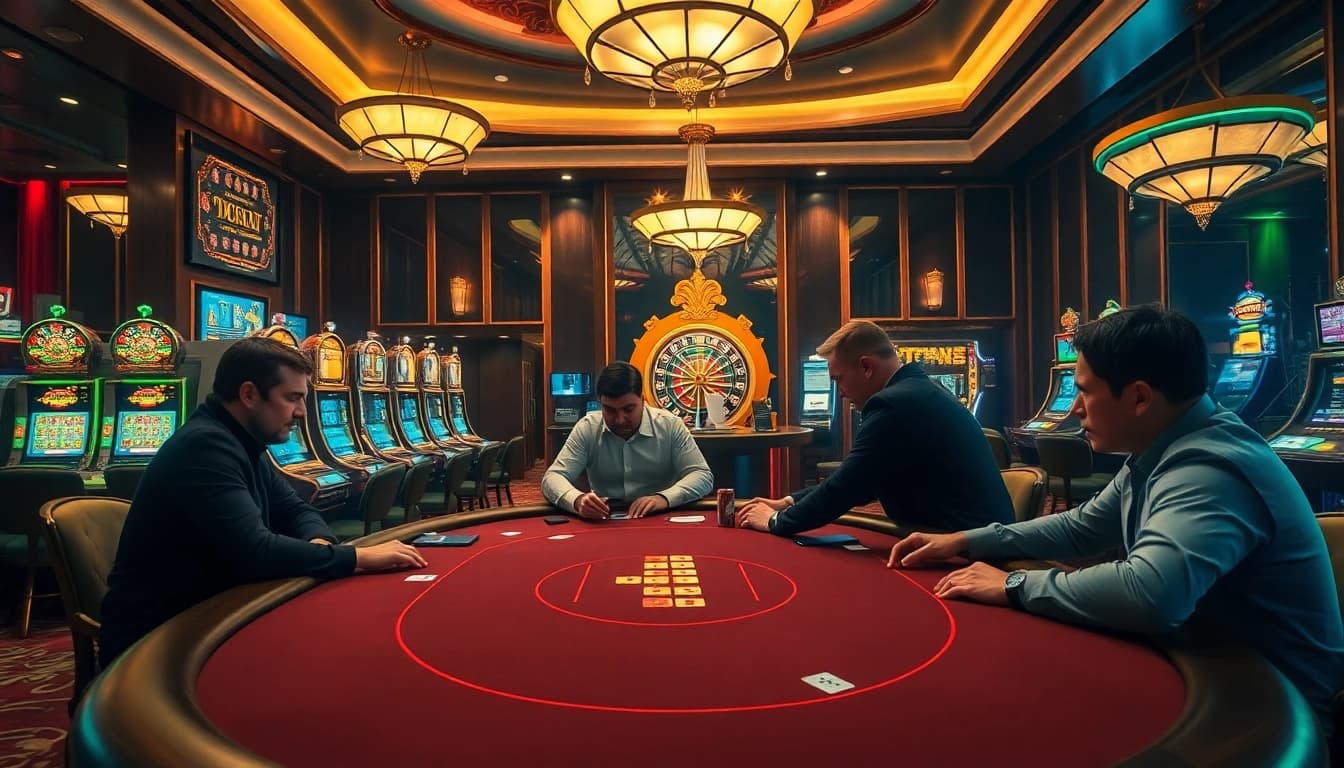 The hidden wiki showcased in a vibrant casino scene with poker tables, slots, and an exciting atmosphere.