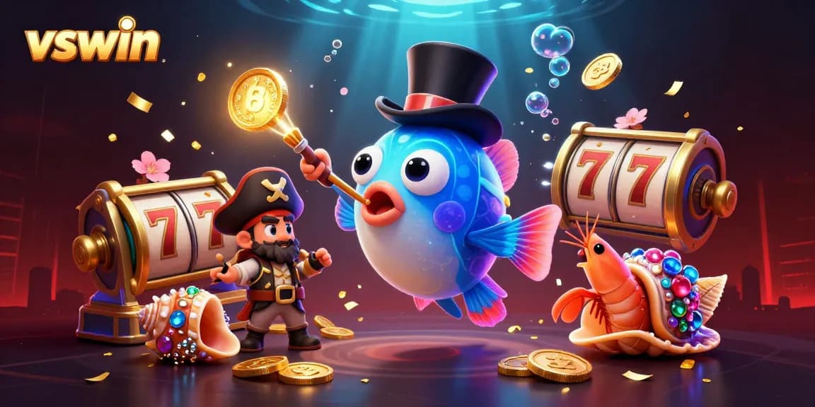 Experience excitement at vswin with colorful characters and thrilling slot games in a vibrant casino scene.