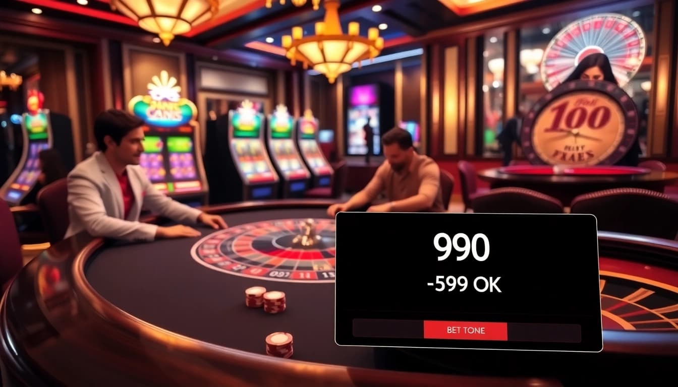 Players engaging in exciting baccarat at 99ok casino, showcasing an immersive gambling experience.
