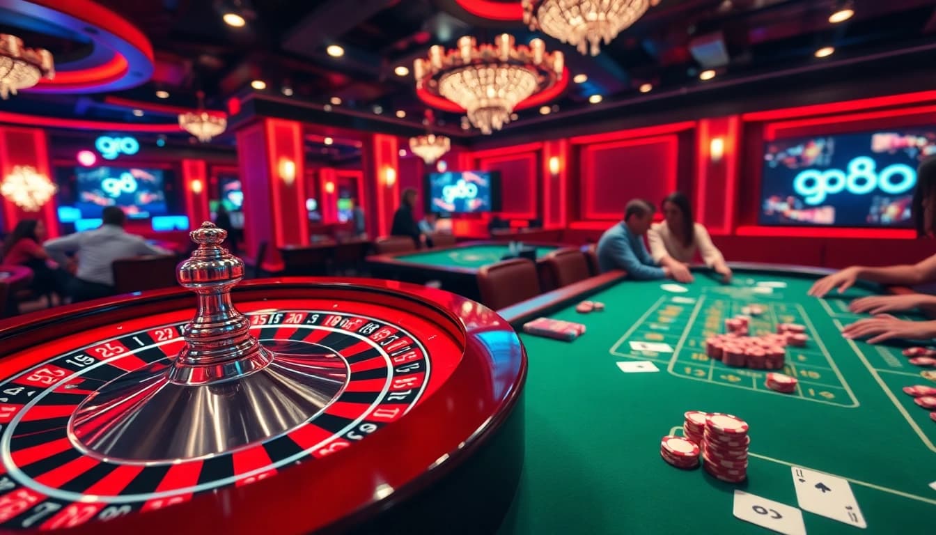 Experience the thrill of go 88 at a vibrant casino table surrounded by excitement and luxury.