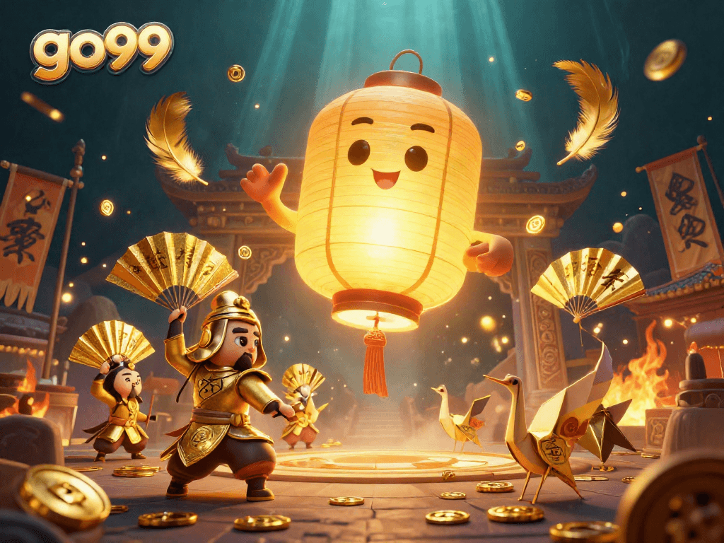 Experience the vibrant go99 casino world with golden lanterns and lucky symbols!
