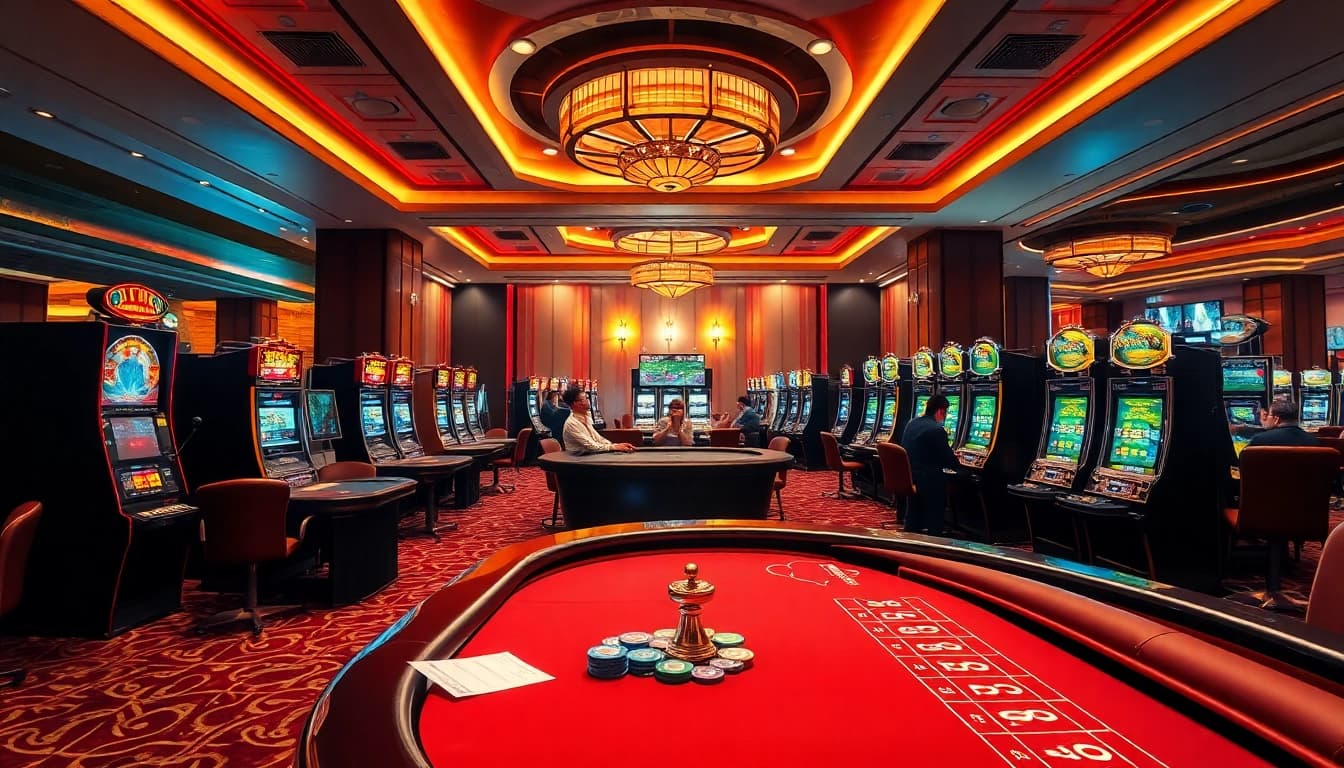 Players enjoying various gambling activities at bong 88's luxurious casino interface.