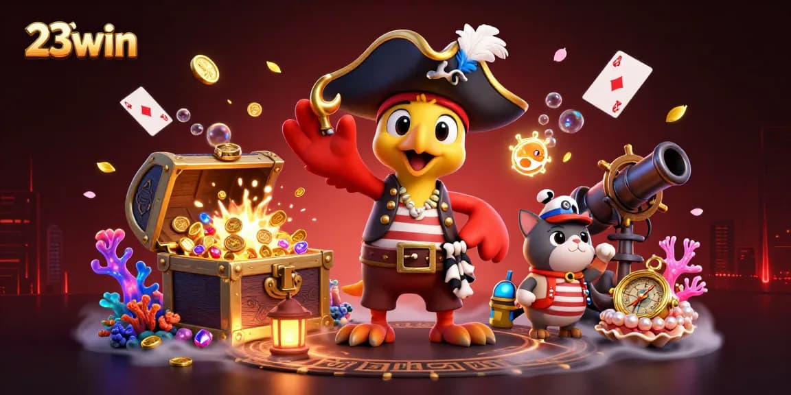Experience the thrilling gaming environment at 23win featuring pirates and treasure.