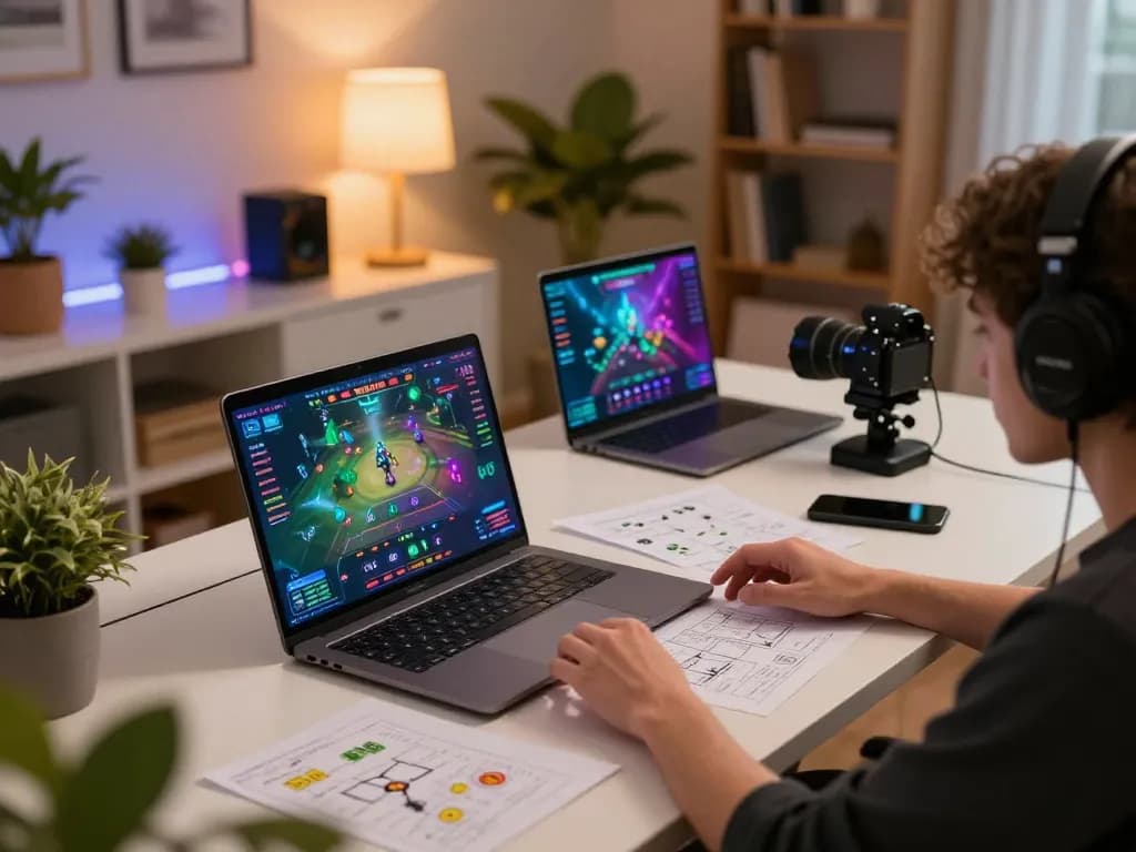 Engaging with tg88 game online at home, showcasing vibrant gaming setup and immersive experience.