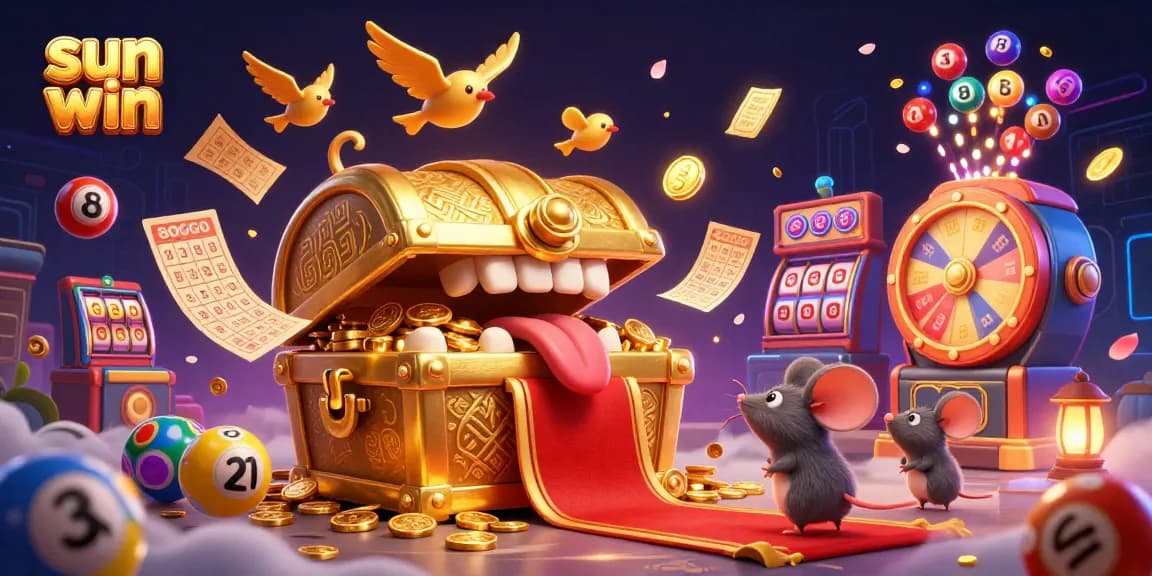 Engage with sun win by exploring thrilling slot features and vibrant lottery elements in a captivating 3D scene.