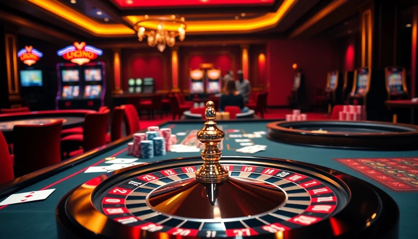 Experience the luxury of QQ88pro Vip with vibrant poker chips and an elegant roulette wheel.