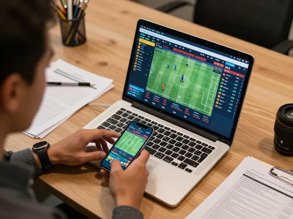 92SLOT user strategically analyzing sports statistics while engaging in online betting.