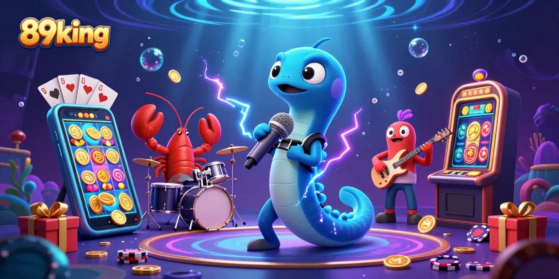 89king showcases an energetic DJ scene in an underwater casino, with vibrant elements enhancing the gambling experience.