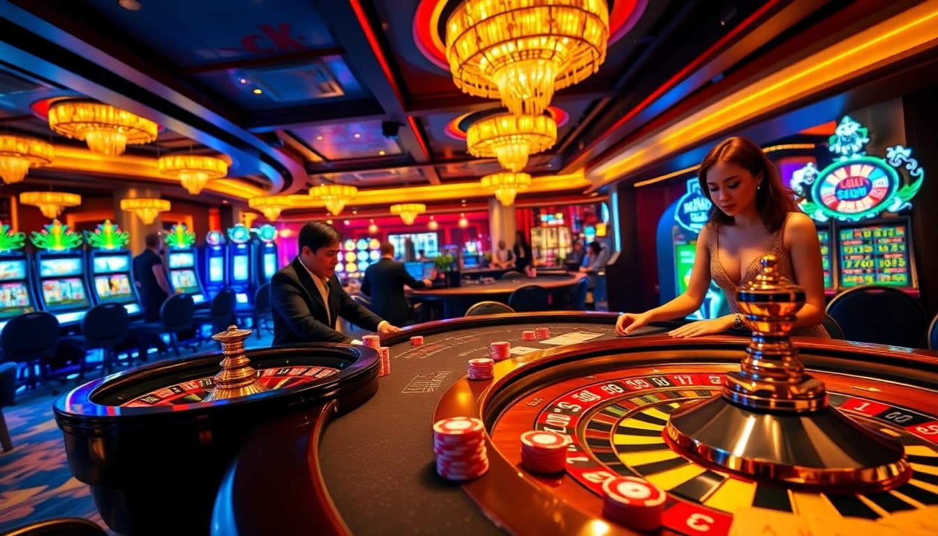 Players experiencing the thrill of winning at AF88 win in a luxurious casino setting.