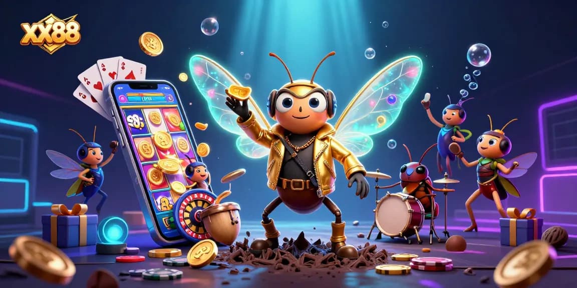 Win big with xx88's vibrant casino adventure featuring a rock star and exciting gaming elements