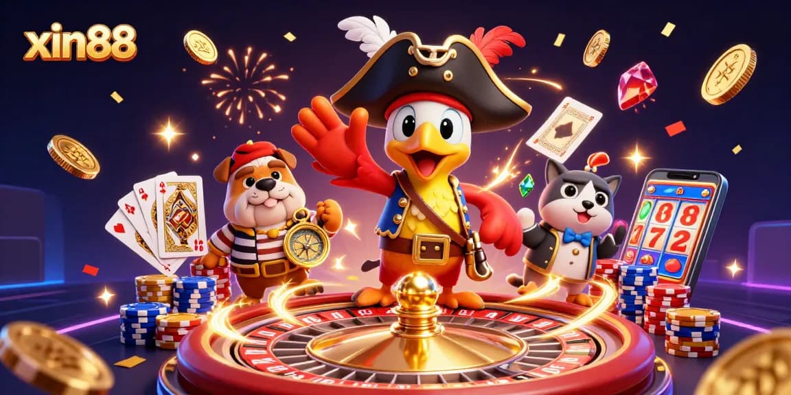 Experience the excitement of xin88 with a vibrant casino scene featuring dynamic characters and game elements.