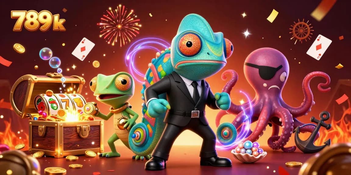 Engaging 789 k casino illustration with vibrant characters and dynamic gaming elements.