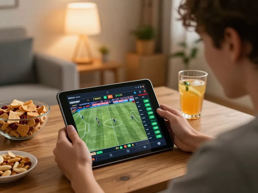 Engaged player analyzing keo nha cai 5 odds during a thrilling online sports betting session.