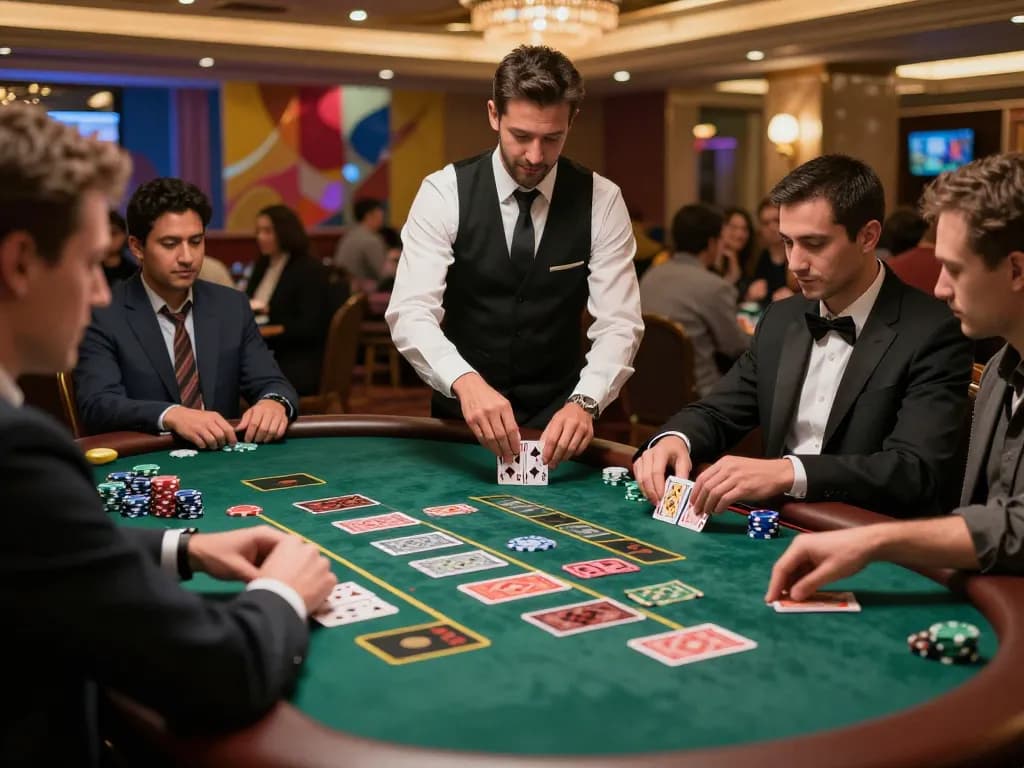 A player enjoying an exciting blackjack game at xo88, calculating their bets at the table.