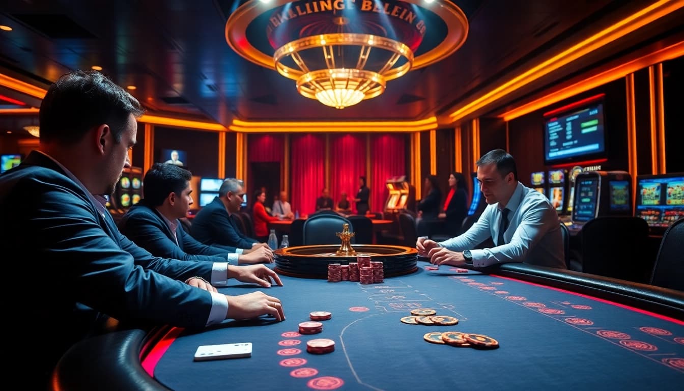 Experience thrilling gameplay at https://8xx.golf/ with vibrant visuals of poker and roulette tables in action.
