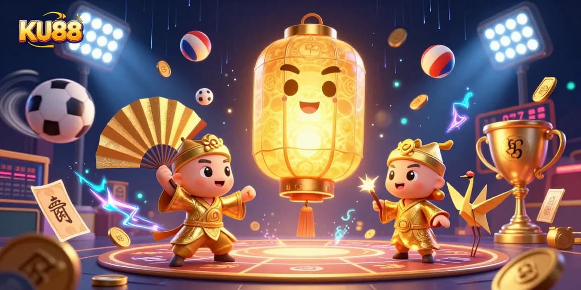 Engage with KU88's vibrant casino experience through dynamic games and lucky symbols in 3D