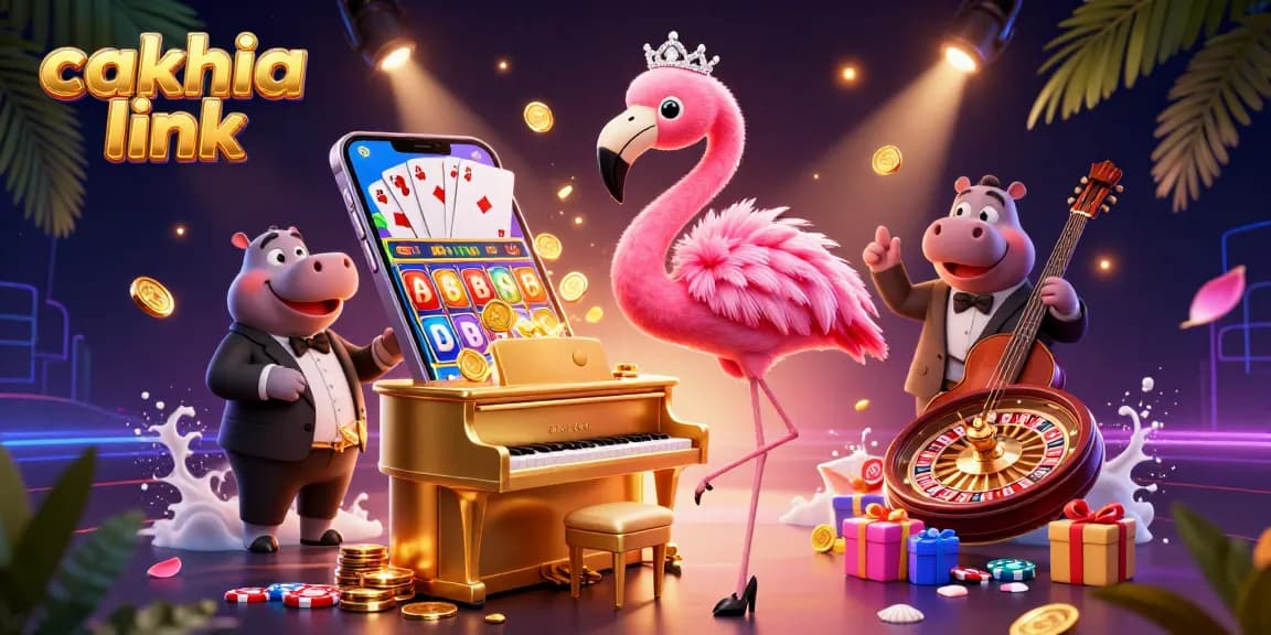 Experience seamless gaming with Cakhia link at this vibrant casino illustration.