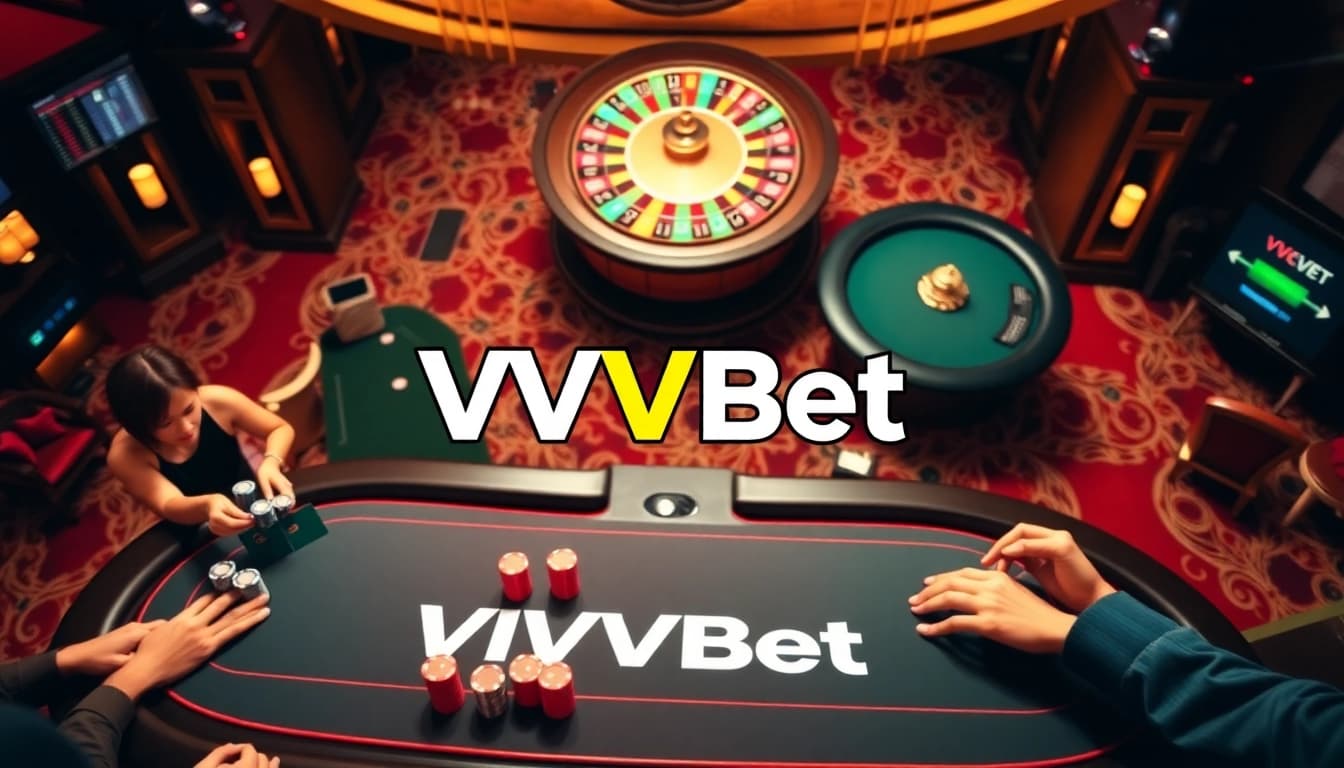 Experimenta la emoción de VVVBet con emocionantes visuales de casino y una vibrante acción de póker.