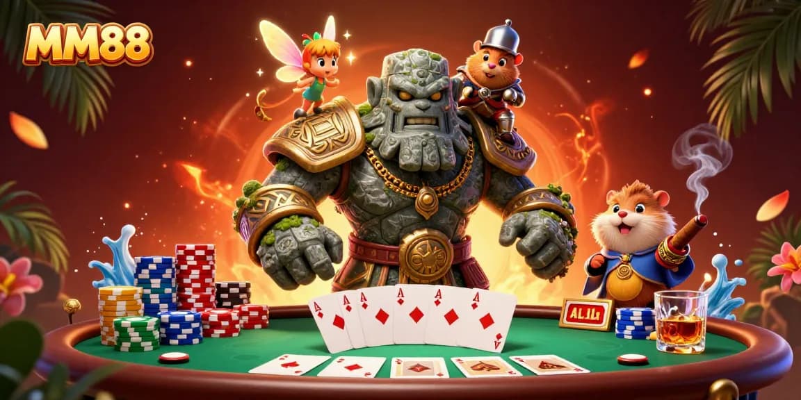 Experience thrilling moments at MM88 with an exciting poker showdown featuring magical characters.