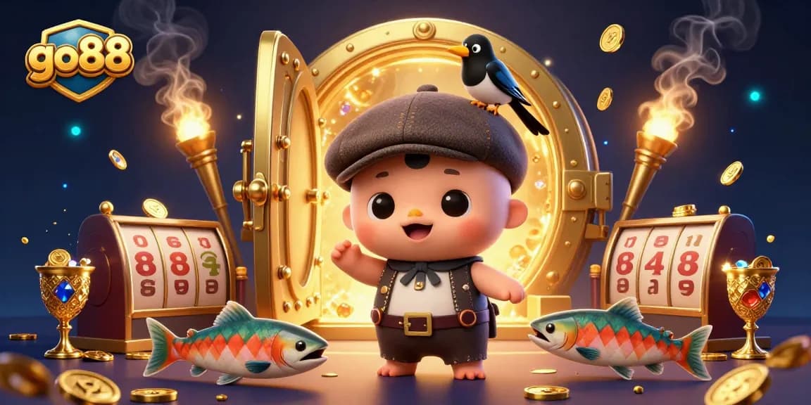Experience the enchanting go88 world with a playful Nessie and gold treasures in casino style.