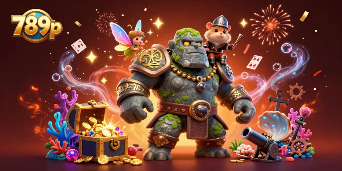 Engage with 789p as the golem guardian embarks on an adventure with vibrant treasures and sparkling magic.