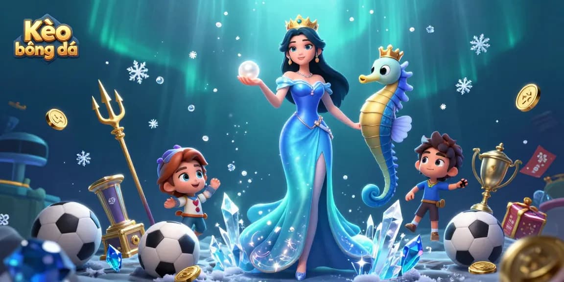 Engage with Kèo bóng đá by exploring vibrant sports betting actions in a dynamic underwater scene.