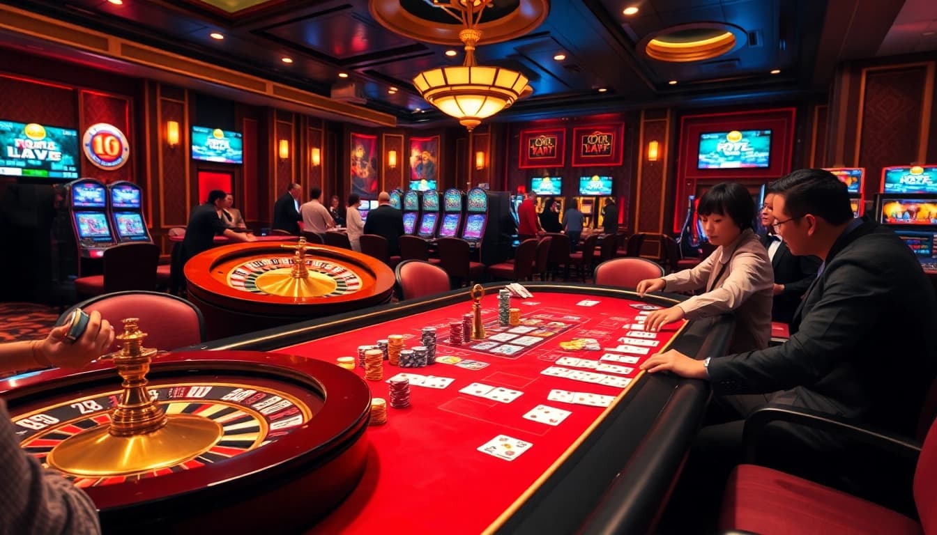 Experience the thrill of gambling with luongson live as players strategize at a vibrant poker table.
