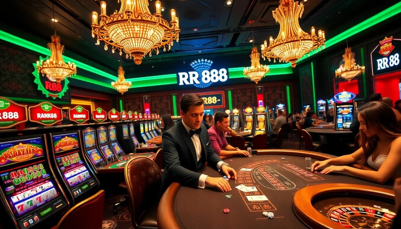 Experience the thrill of RR 88 casino games with vibrant tables and enthusiastic players.