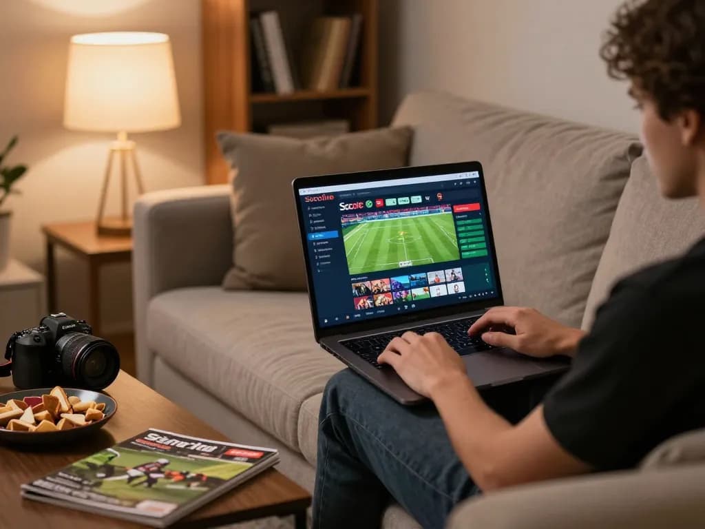 Socolive sports betting experience on a laptop, showcasing a live streaming display.