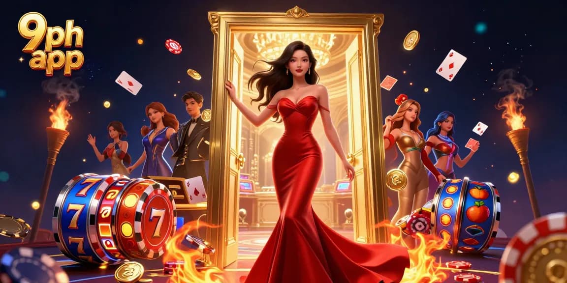 Experience thrilling playtime with 9ph app in a vibrant casino setting full of dazzling slots.