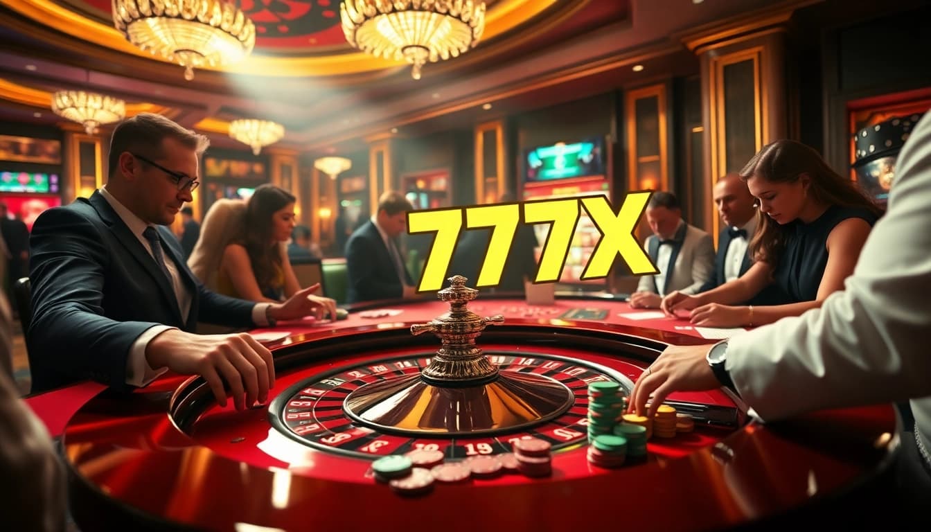 Experience the thrill of a 777X win at a luxurious casino table, showcasing strategic betting.