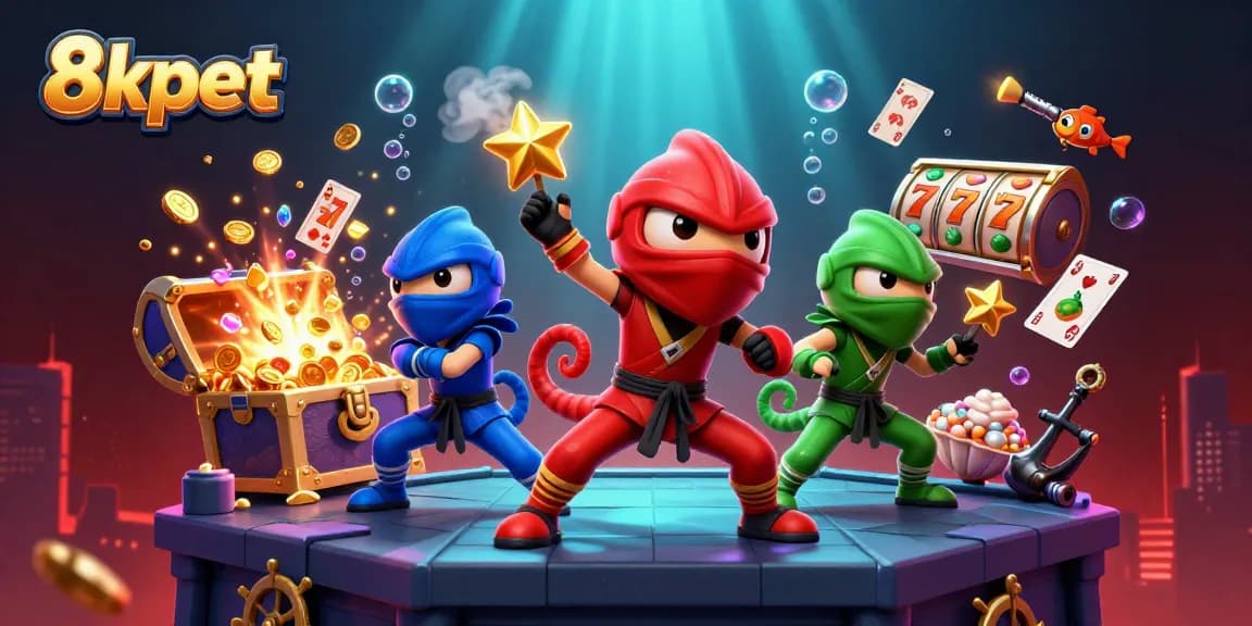 Play thrilling games with 8xbet's dynamic casino elements in this vibrant, action-packed scene.