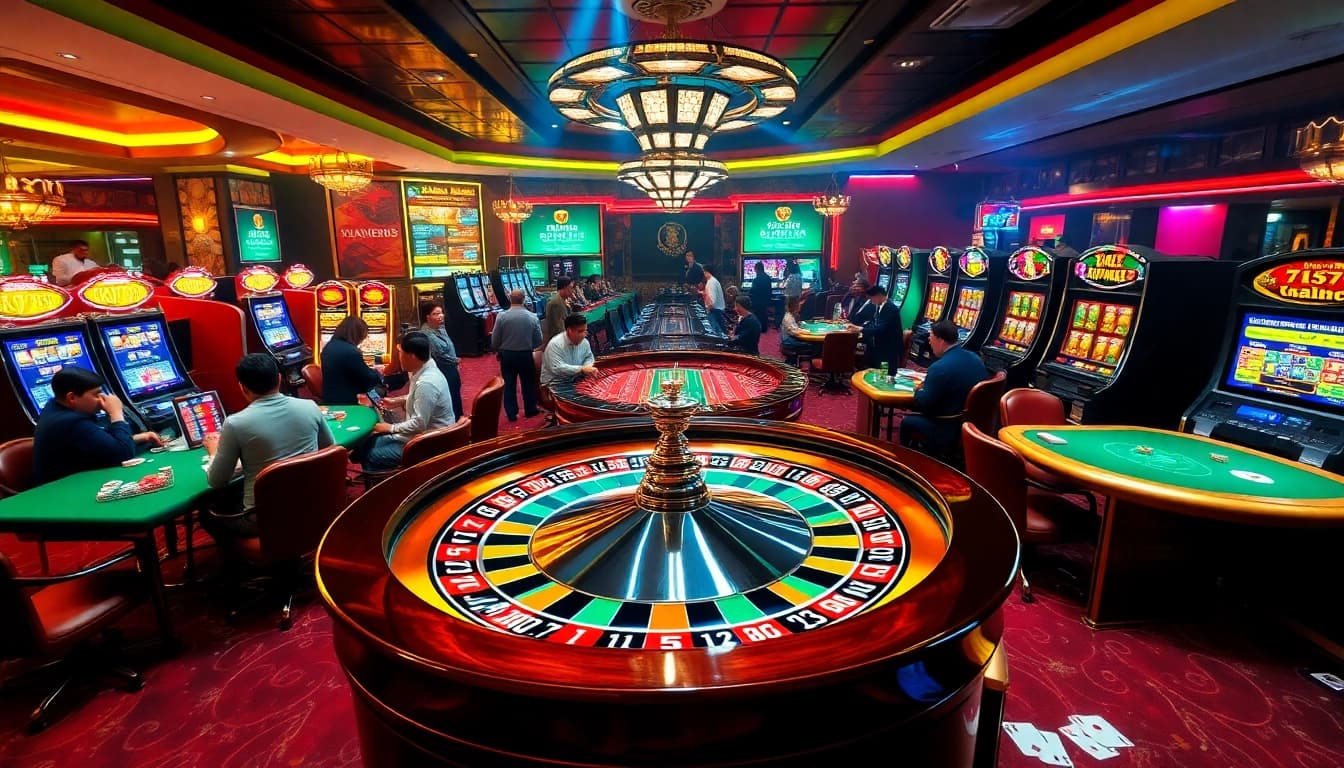 Experience the vibrant atmosphere of 789bet's casino filled with excitement and luxury.