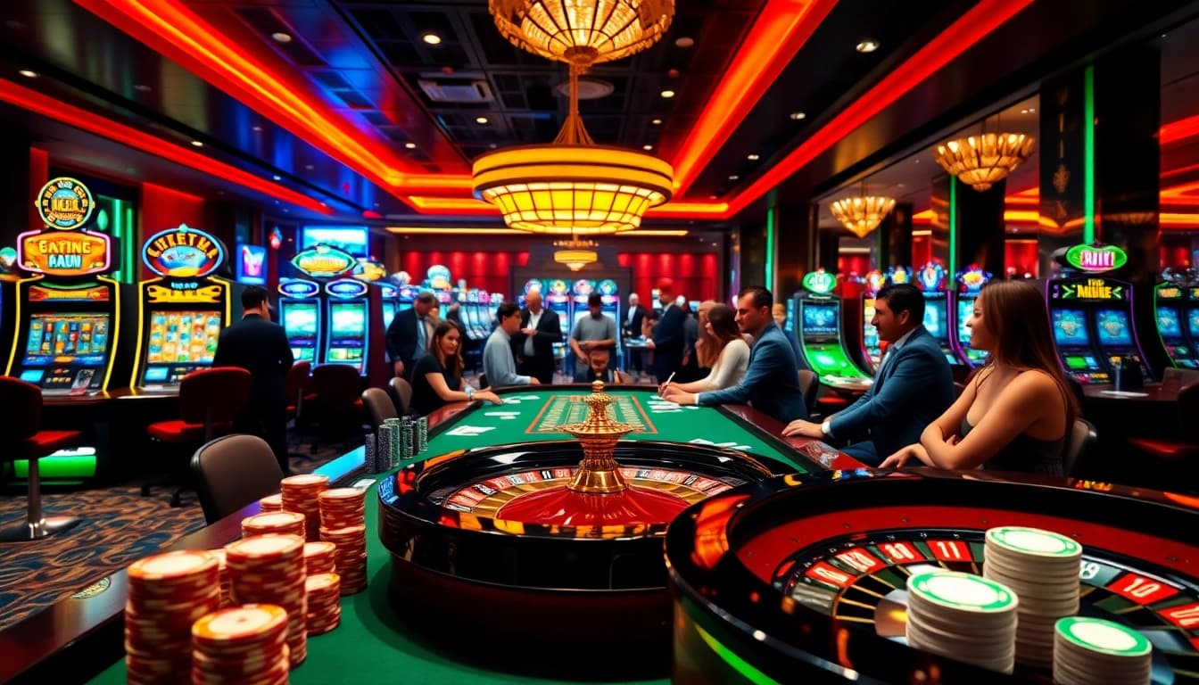 Experience excitement at the casino with a vibrant gaming scene featuring link rr88.