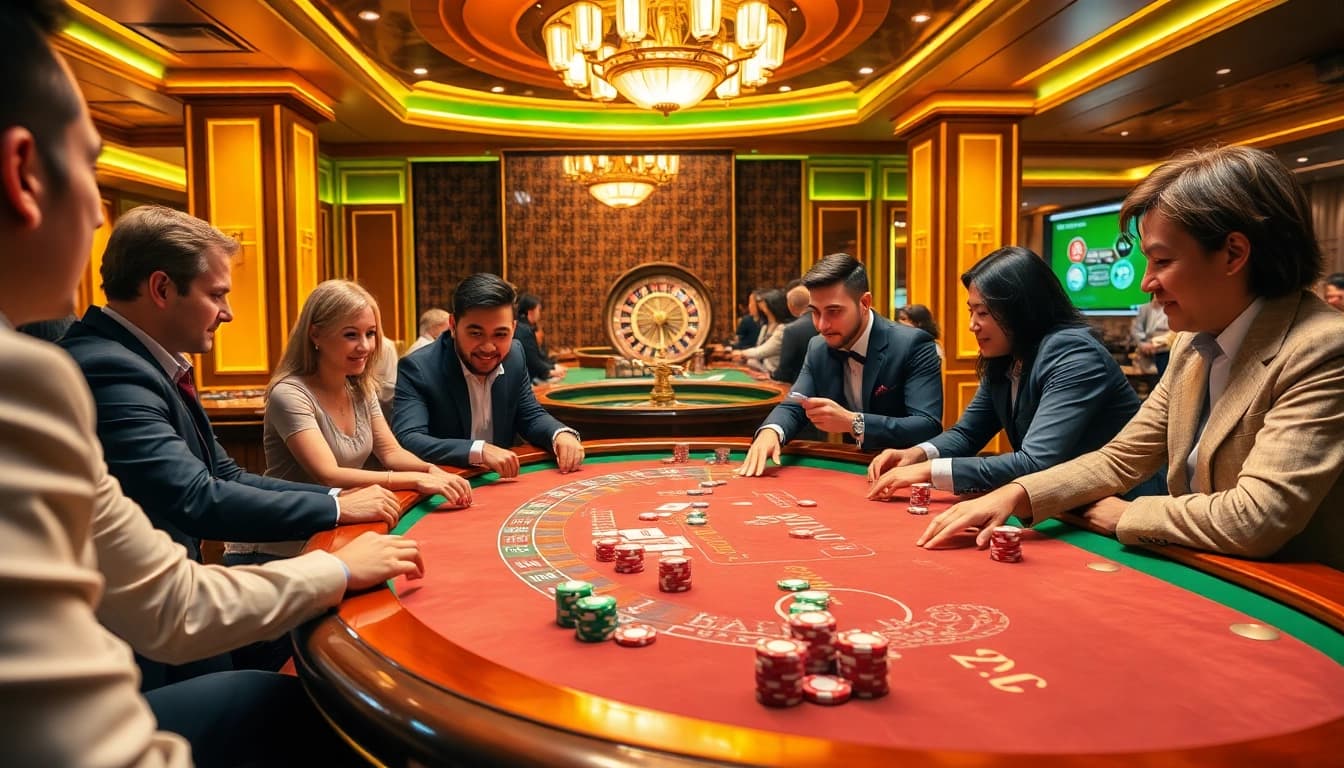 Experience the thrill of TR88 bet with exciting gameplay at a luxurious casino poker table.