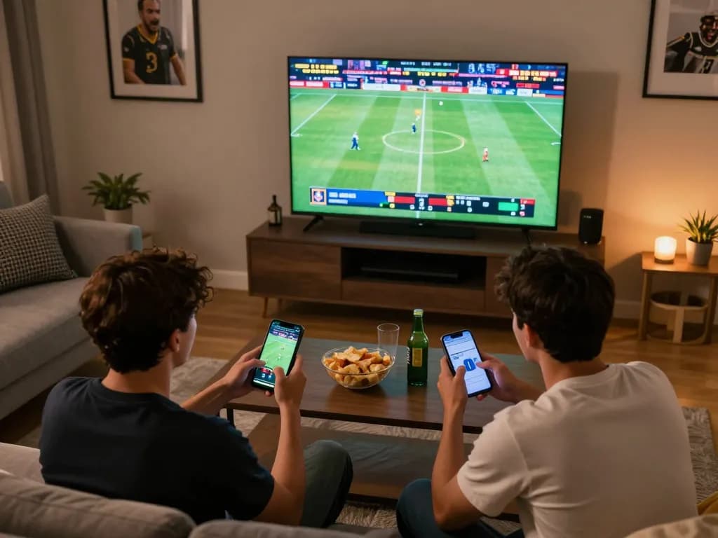 Friends engaged in thrilling live sports betting experience using sun win mobile app