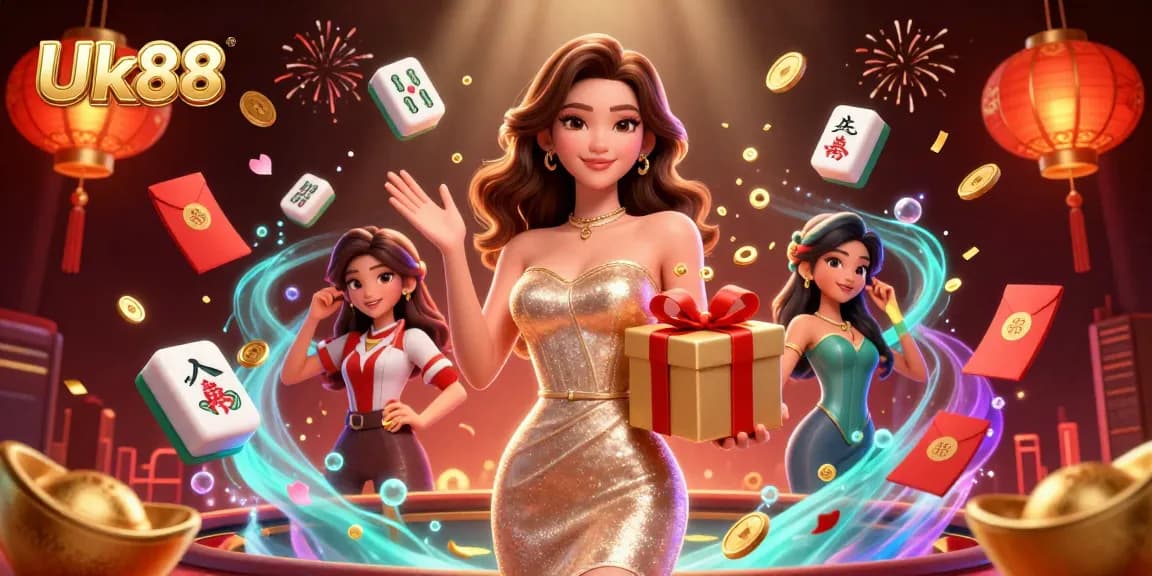 Experience the thrill of Uk88 as you play and win amidst festive casino celebrations.