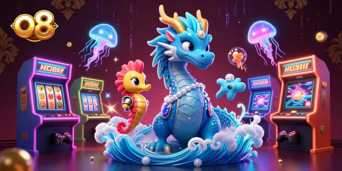 Engage with exciting gameplay at o8 featuring a vibrant 3D dragon and neon slots!