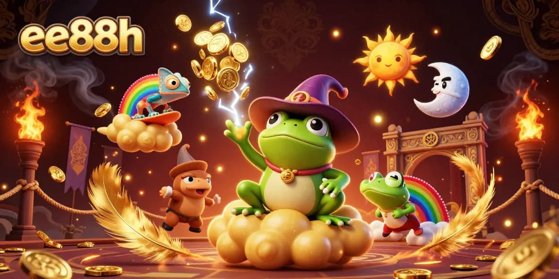 Experience winning moments at ee88h with vibrant game elements and engaging characters in a dynamic casino scene.