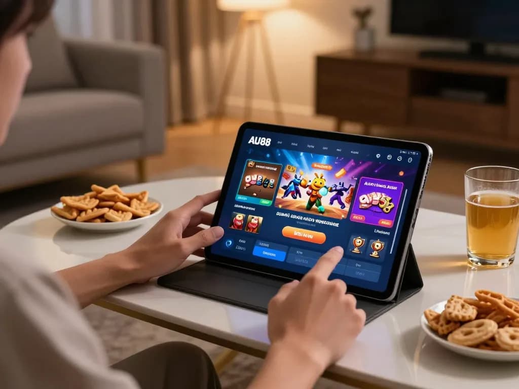 Experience the thrill of gaming with au88 cơ hội giàu sang in a cozy home setup.