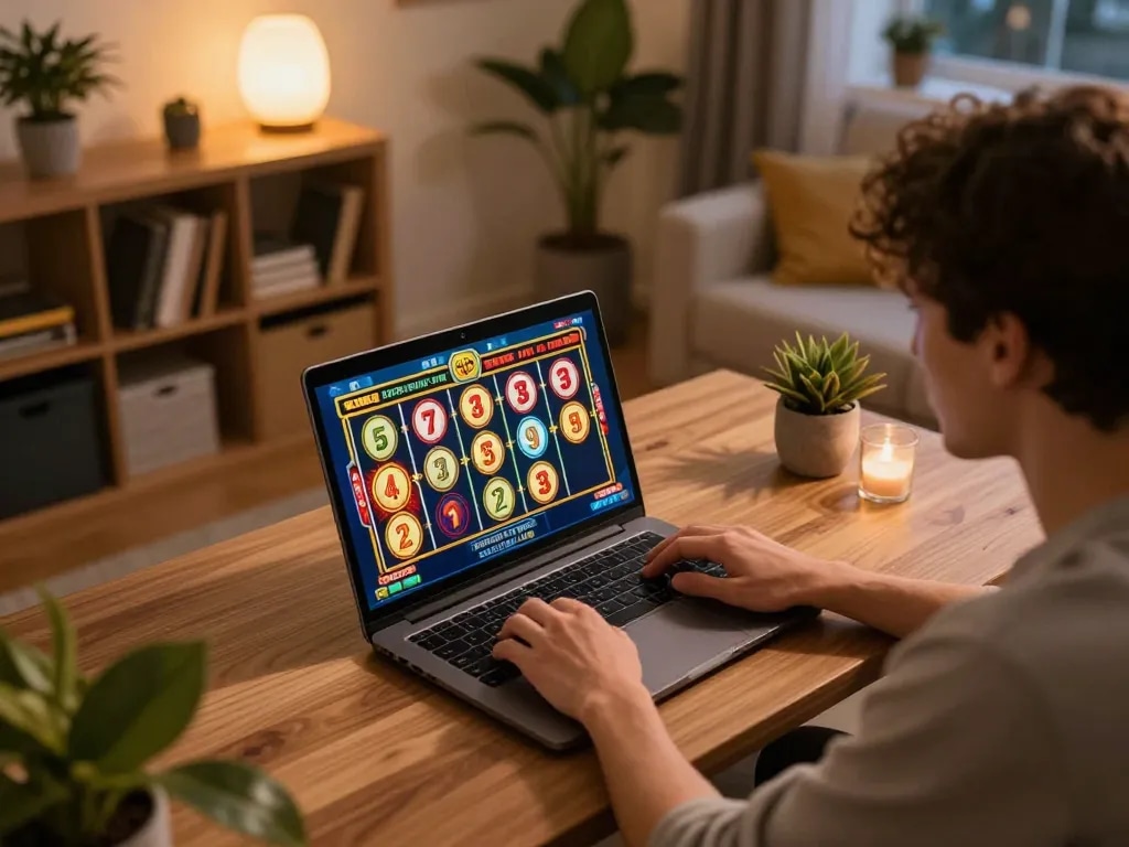 Engaging in an exciting online slot game experience at 92slot from the comfort of home