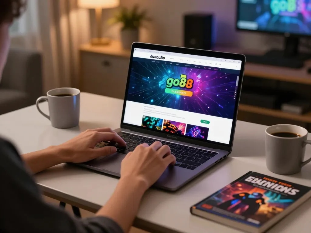 Engaging with the trang chủ go88 online casino website, showcasing vibrant gaming graphics.