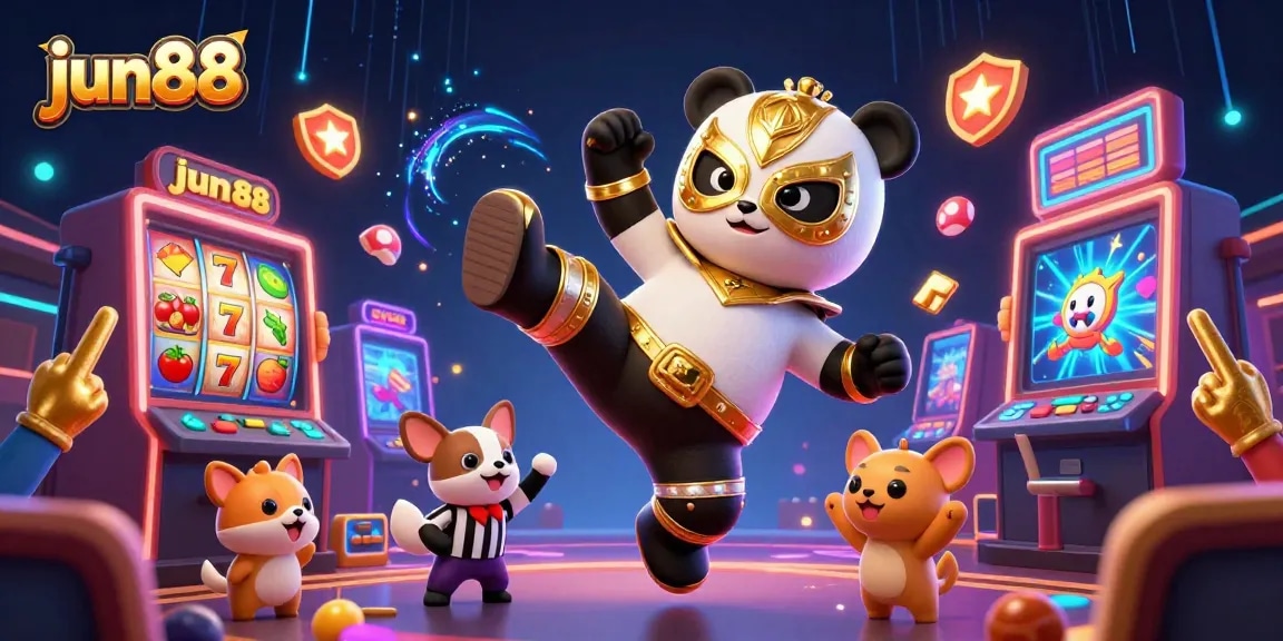 Experience the thrill of jun88 online betting with vibrant gambling action from a panda and quirky characters!