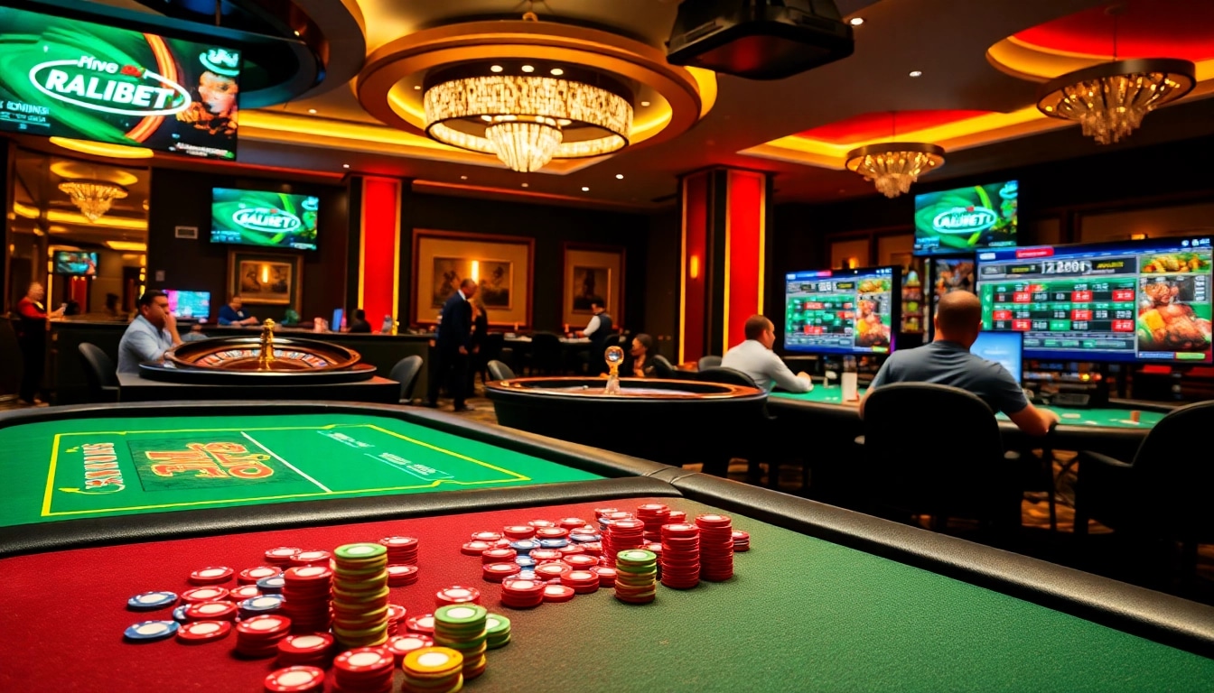 Engage in thrilling bets at https://thabet.baby/ with luxurious casino tables and vibrant poker chips.