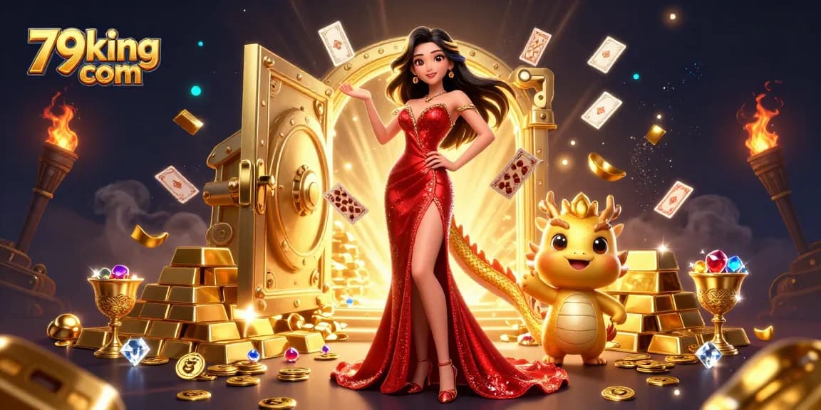 Experience exciting wins at 79king com with a stunning casino scene featuring golden treasures and vibrant action.