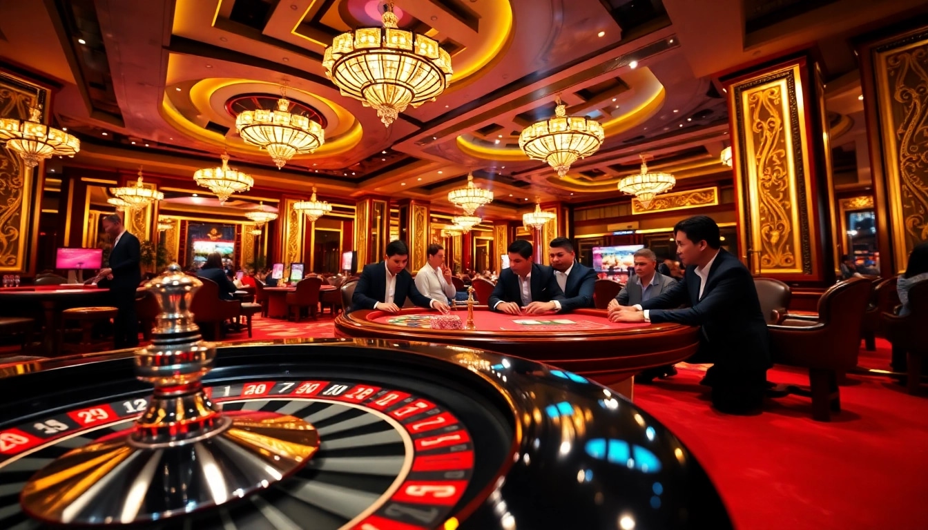Experience thrilling bets at F168's live poker table showcasing luxury casino vibes.