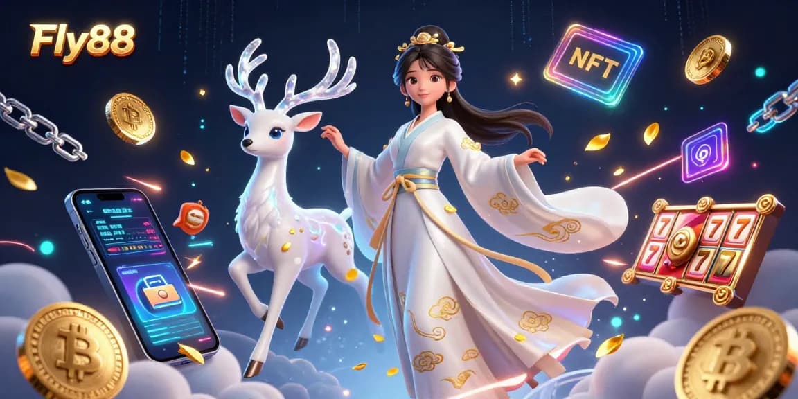 Experience thrilling slots and casino games at Fly88 with vibrant illustrations of the action.
