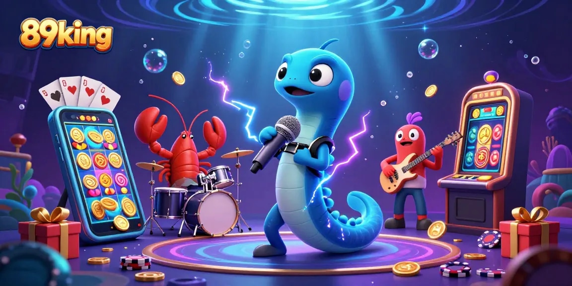 89king showcases an energetic DJ scene in an underwater casino, with vibrant elements enhancing the gambling experience.
